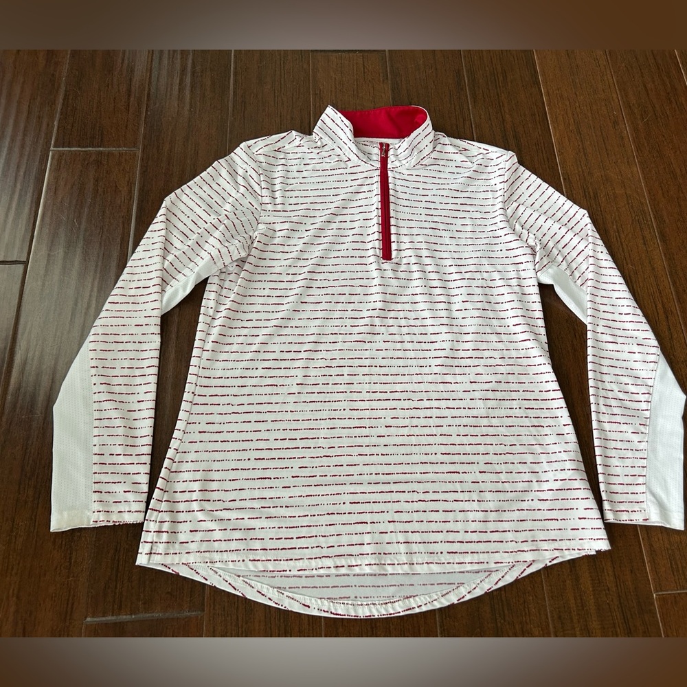 SanSoleil SolCool 1/4 Zip Pullover
Red White
Size Medium